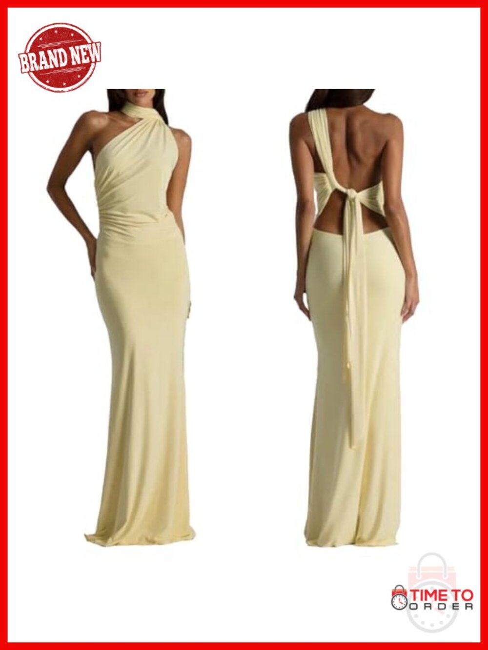Women Sexy Backless Halter Cut Out Bodycon Maxi Dress Party Wedding Guest